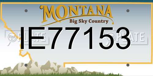 IE77153 Montana License Plate