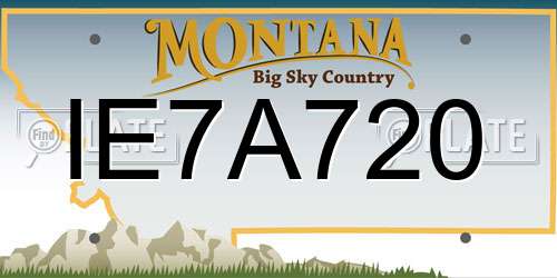 IE7A720 Montana License Plate