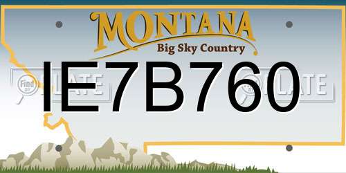 IE7B760 Montana License Plate