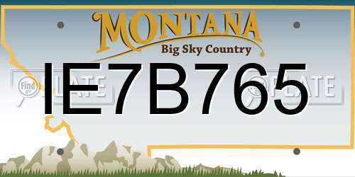 IE7B765 Montana License Plate