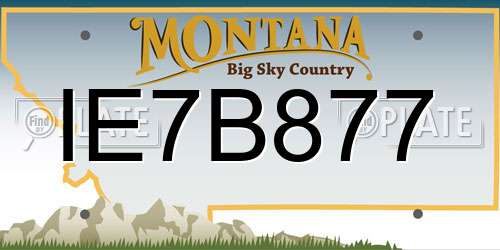 IE7B877 Montana License Plate