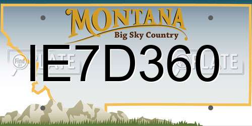 IE7D360 Montana License Plate