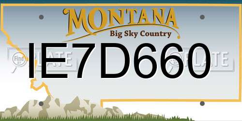 IE7D660 Montana License Plate