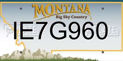 IE7G960 Montana License Plate