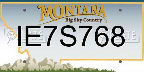 IE7S768 Montana License Plate