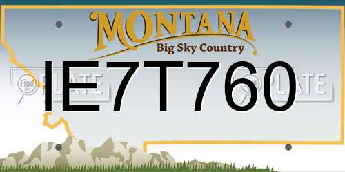 IE7T760 Montana License Plate