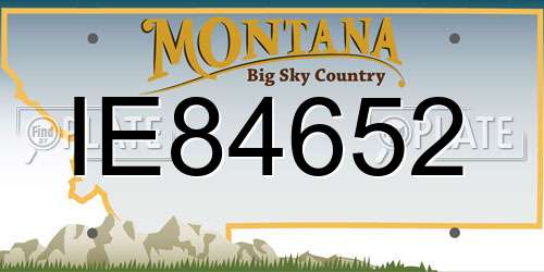 IE84652 Montana License Plate