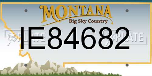 IE84682 Montana License Plate