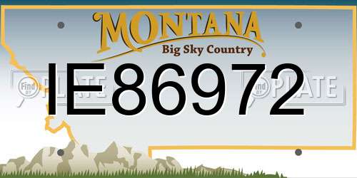 IE86972 Montana License Plate