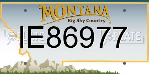 IE86977 Montana License Plate