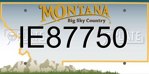 IE87750 Montana License Plate