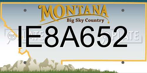 IE8A652 Montana License Plate