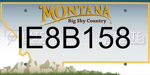 IE8B158 Montana License Plate