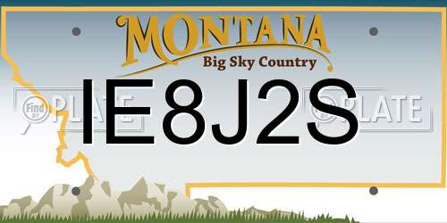 IE8J2S Montana License Plate