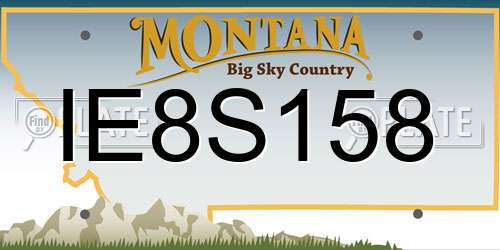 IE8S158 Montana License Plate