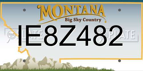 IE8Z482 Montana License Plate
