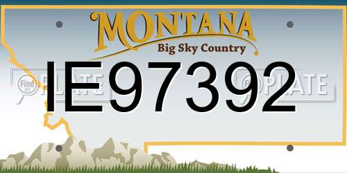 IE97392 Montana License Plate
