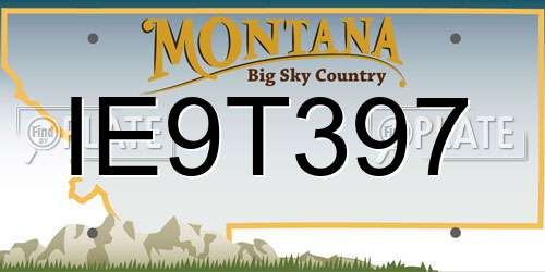 IE9T397 Montana License Plate