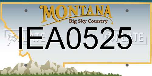 IEA0525 Montana License Plate