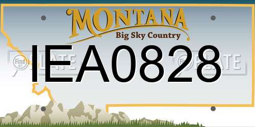 IEA0828 Montana License Plate