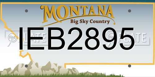IEB2895 Montana License Plate