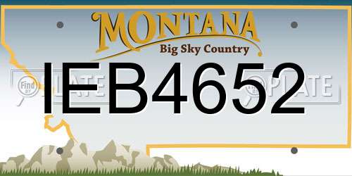 IEB4652 Montana License Plate