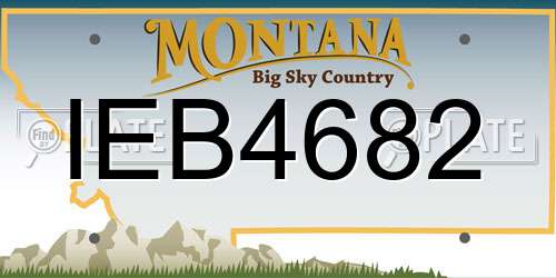 IEB4682 Montana License Plate