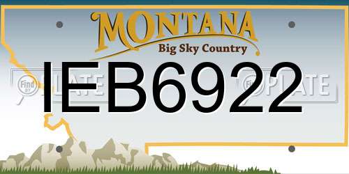 IEB6922 Montana License Plate