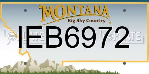 IEB6972 Montana License Plate