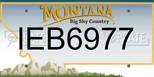 IEB6977 Montana License Plate