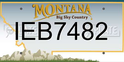 IEB7482 Montana License Plate