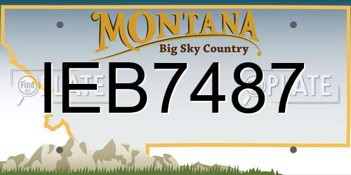 IEB7487 Montana License Plate