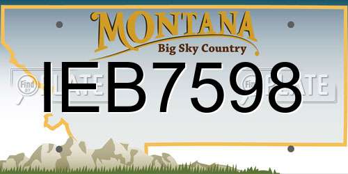 IEB7598 Montana License Plate