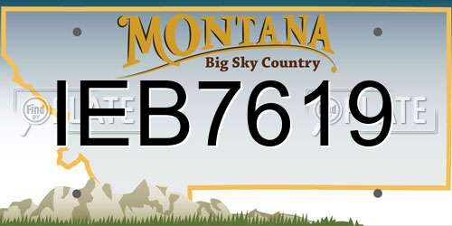 IEB7619 Montana License Plate