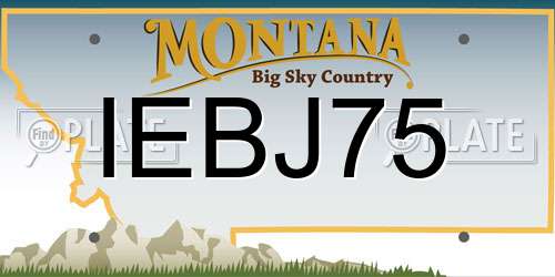 IEBJ75 Montana License Plate