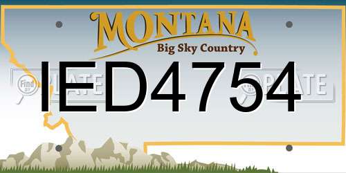 IED4754 Montana License Plate