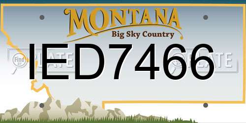 IED7466 Montana License Plate