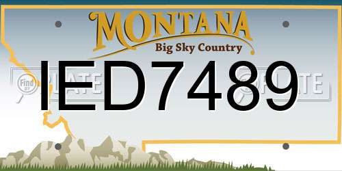 IED7489 Montana License Plate