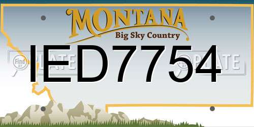 IED7754 Montana License Plate