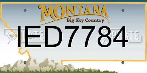 IED7784 Montana License Plate