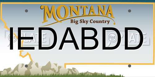 IEDABDD Montana License Plate