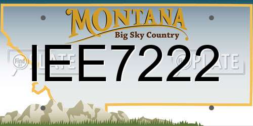 IEE7222 Montana License Plate