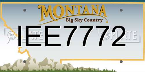 IEE7772 Montana License Plate