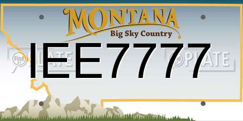 IEE7777 Montana License Plate