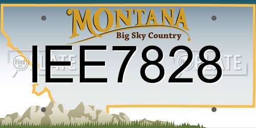 IEE7828 Montana License Plate