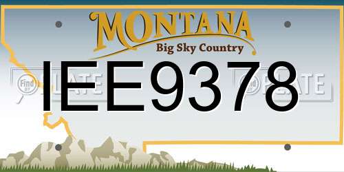 IEE9378 Montana License Plate