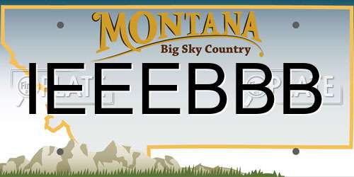 IEEEBBB Montana License Plate