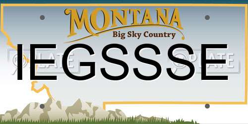 IEGSSSE Montana License Plate