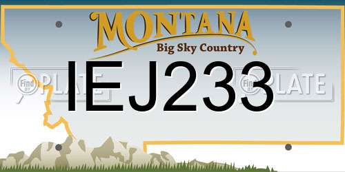 IEJ233 Montana License Plate