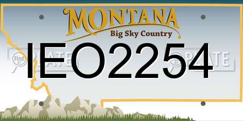 IEO2254 Montana License Plate